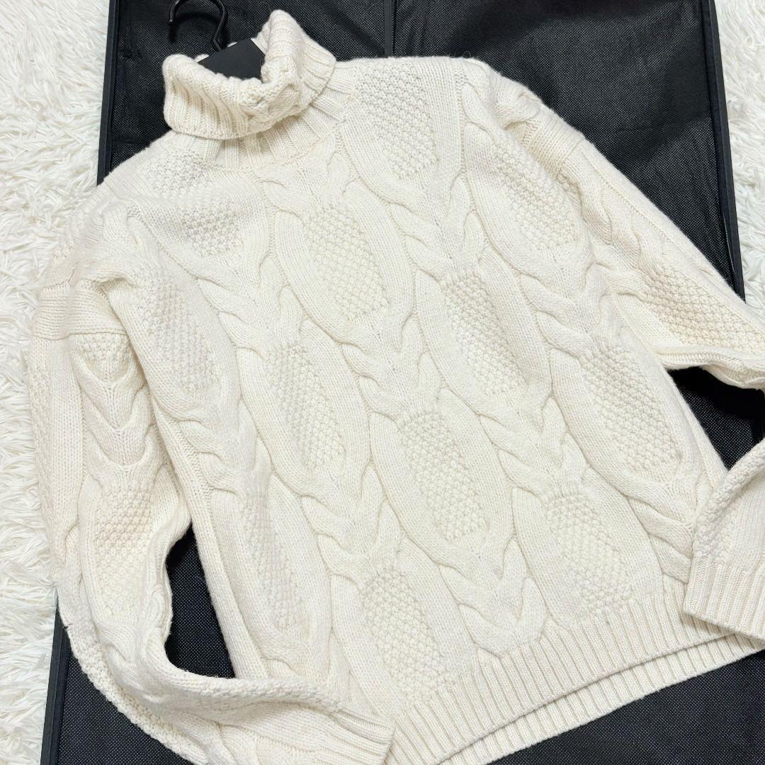 美品✨ L相当 アルパカ混 エンポリオアルマーニ 極太 ケーブルニット セーター
