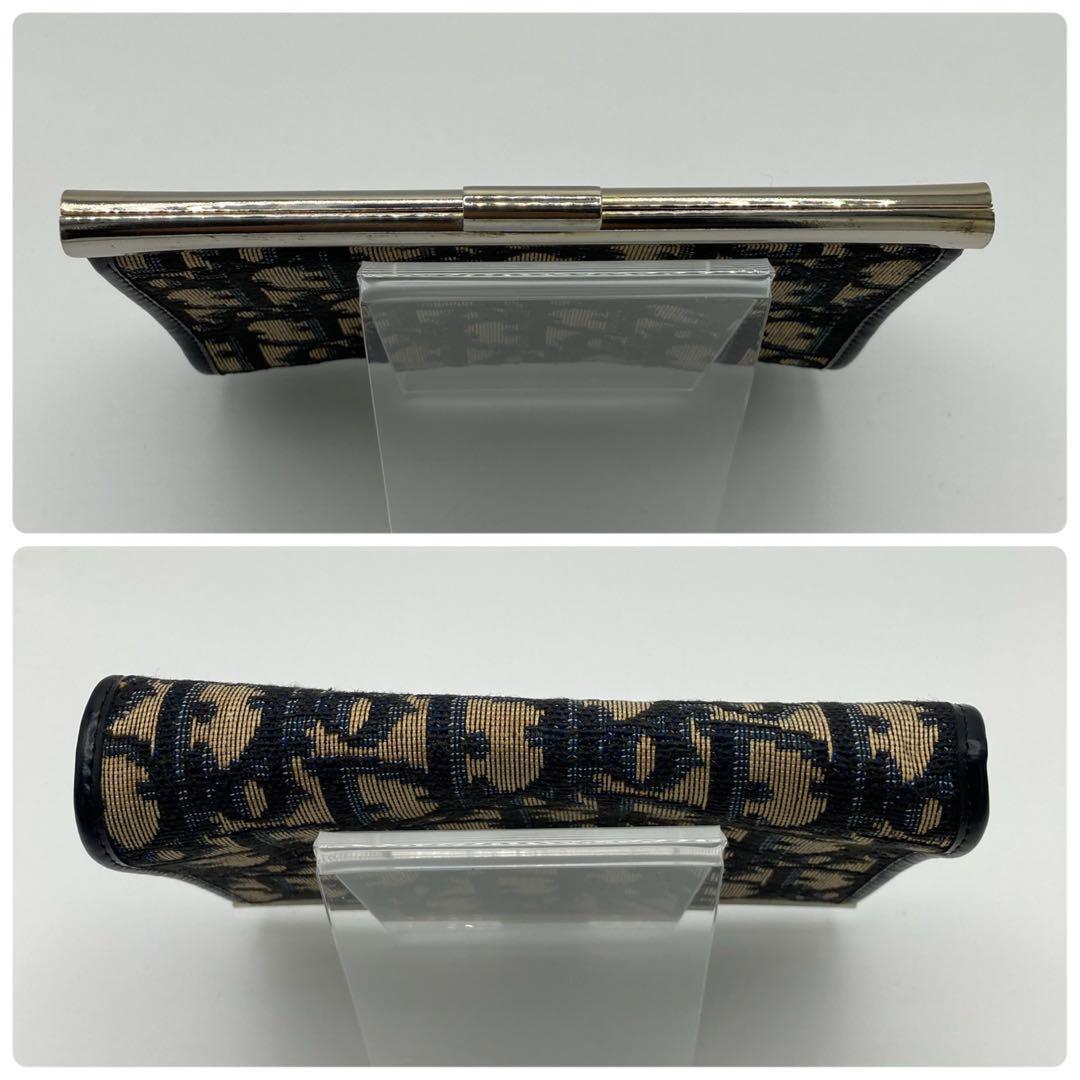 ✨美品✨ディオール トロッター柄 がま口 80年代ヴィンテージ ネイビー