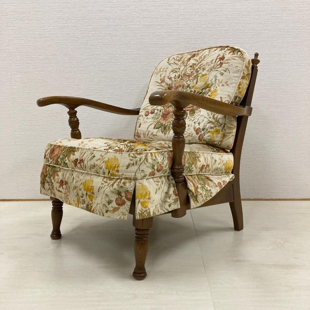 【飛騨産業】キツツキ　穂高　アームチェア　一人掛けソファ　シングル A