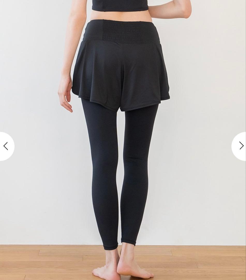 【SUKALA】LAVA ショートパンツ付きレギンス （M ブラック）