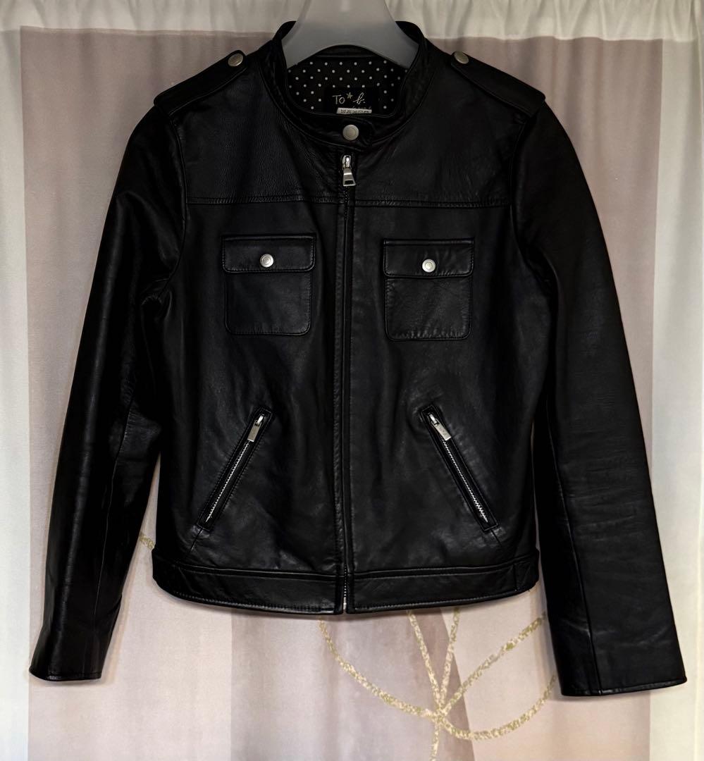 トゥービー バイ アニエスベー ラムレザー シングルライダース 日本製 ブラック