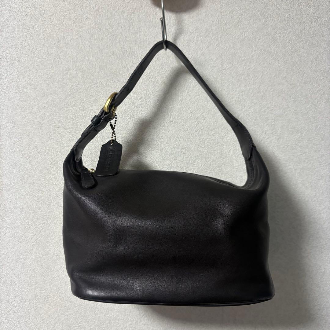old coach オールドコーチ ハンドバッグ レザー USA製 ブラック 黒