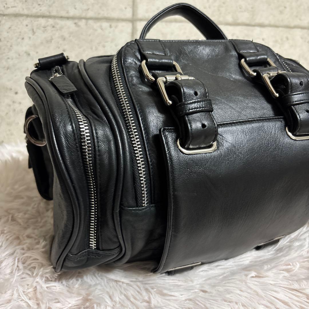 MAKUAKE 4way 高級再生レザー　ドラムバッグ　ブラック