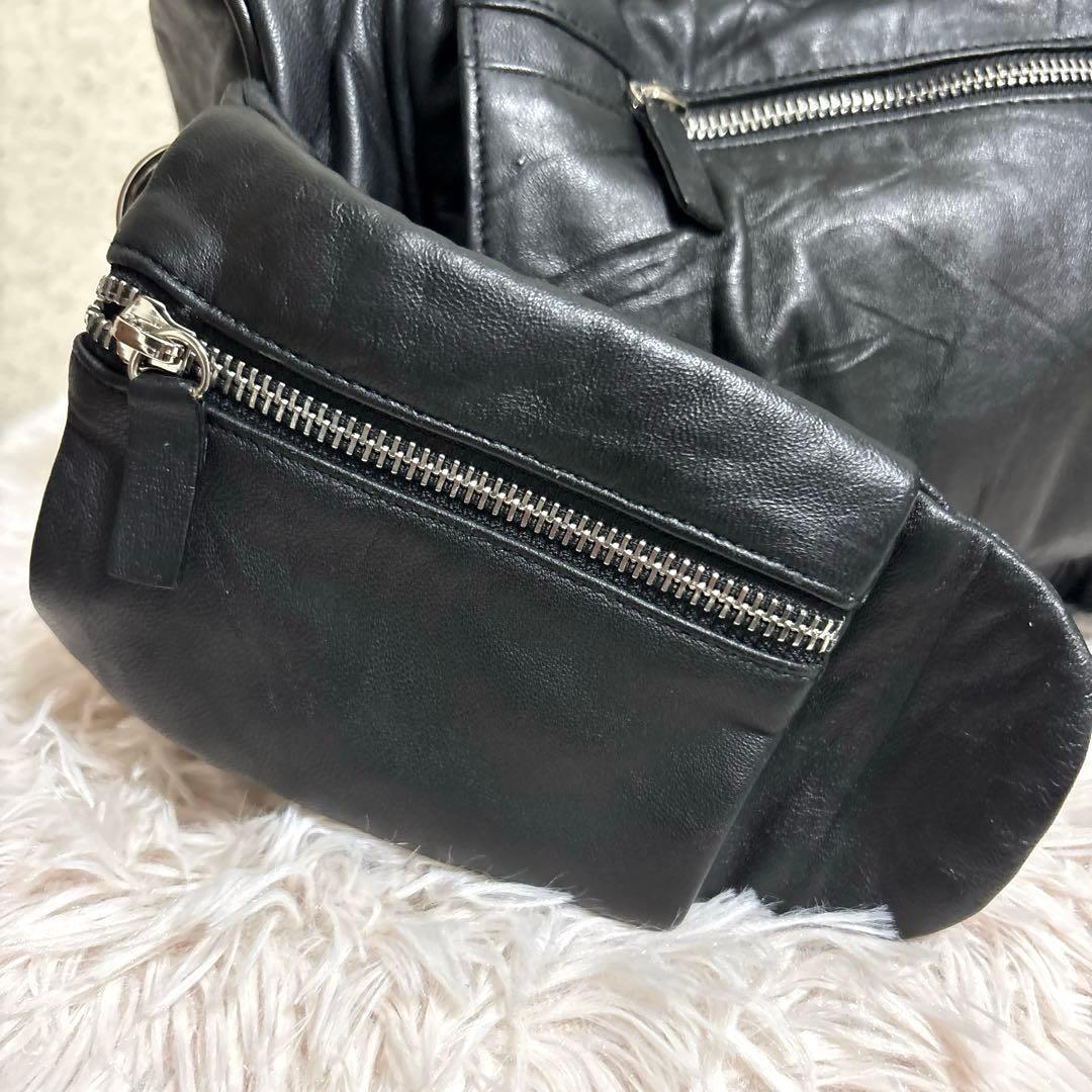 MAKUAKE 4way 高級再生レザー　ドラムバッグ　ブラック