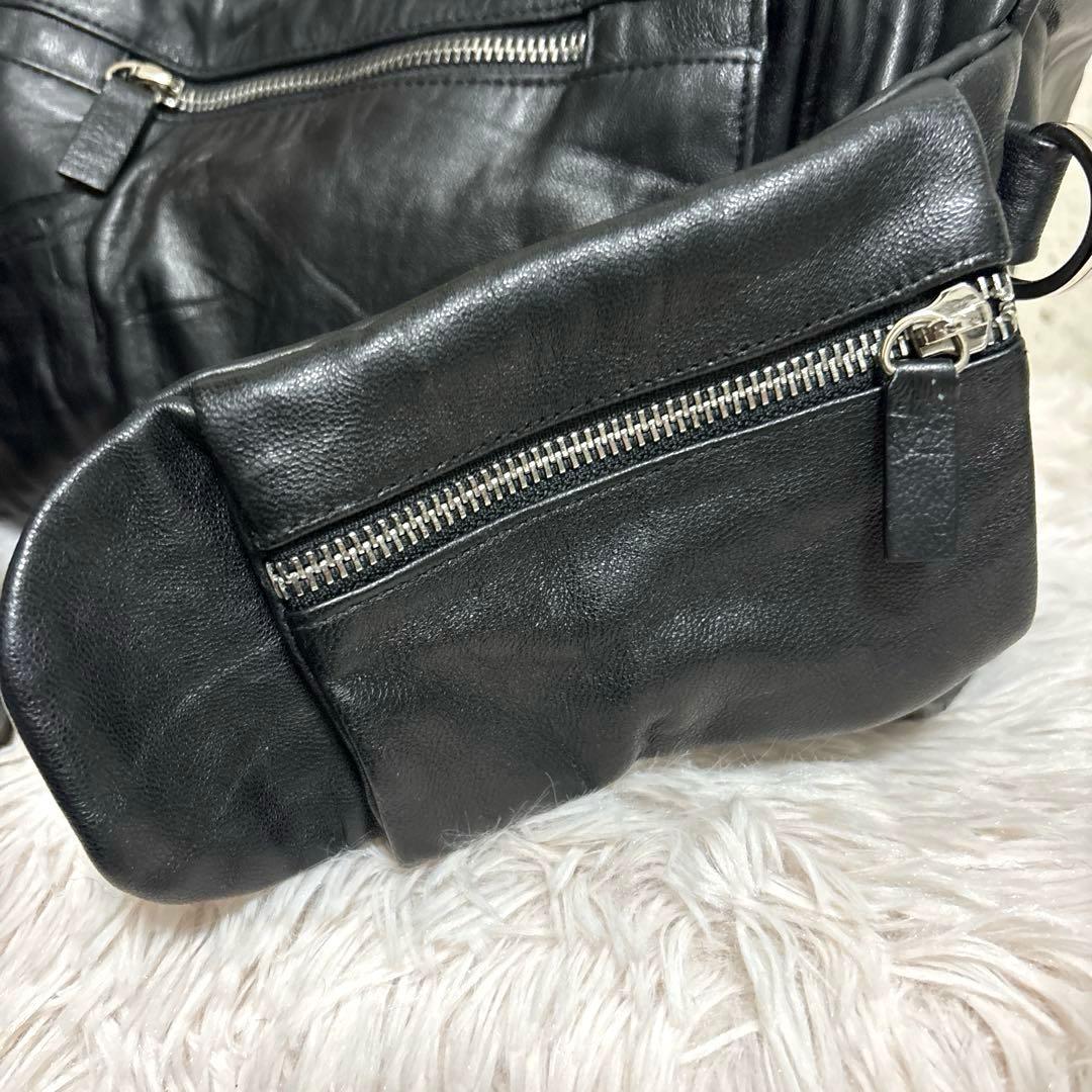 MAKUAKE 4way 高級再生レザー　ドラムバッグ　ブラック