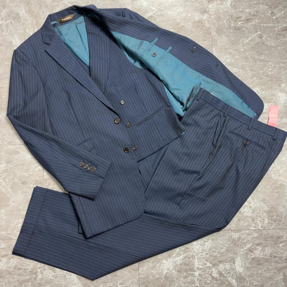 美品 ポールスチュアート ３ピース セットアップ スーツ ストライプ 50R