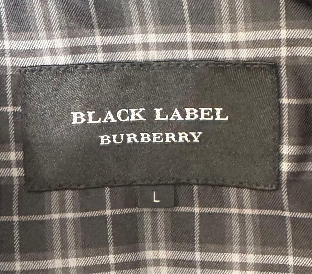 革のバーバリー BURBERRY BLACK LABEL ダウンベスト L