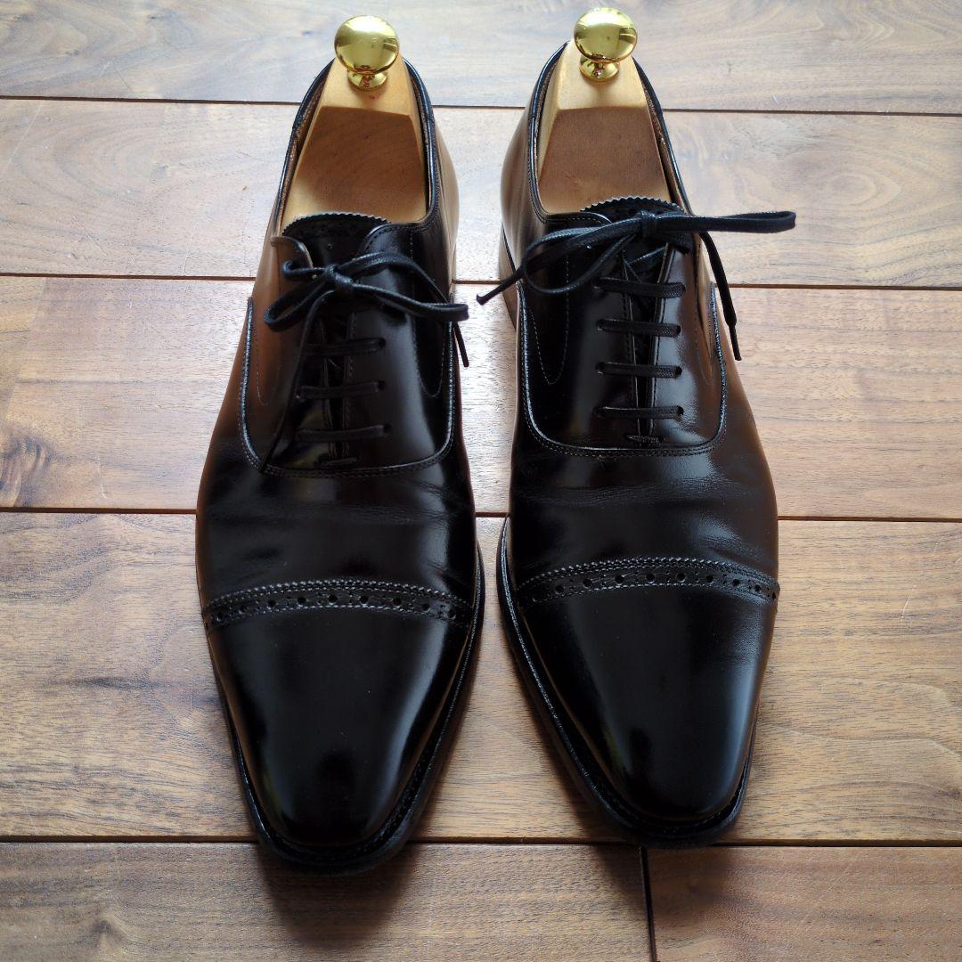 スコッチグレイン　トリノ　イルチアカーフ黒 レザー ドレスシューズ キャップトゥ