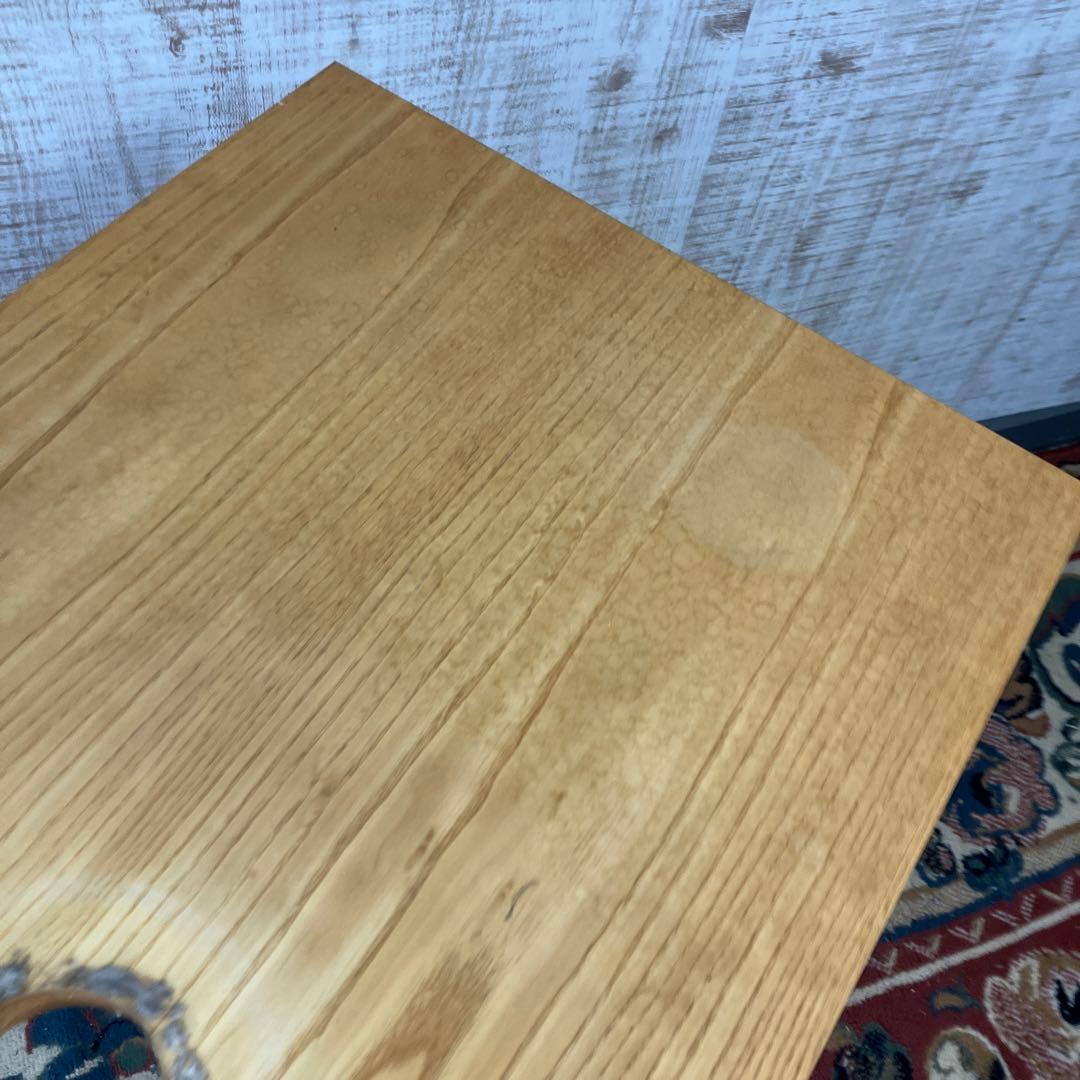 モダンレトロ 無垢材 陶器製 洗面台 流し台 カウンターテーブル 古道具 古家具