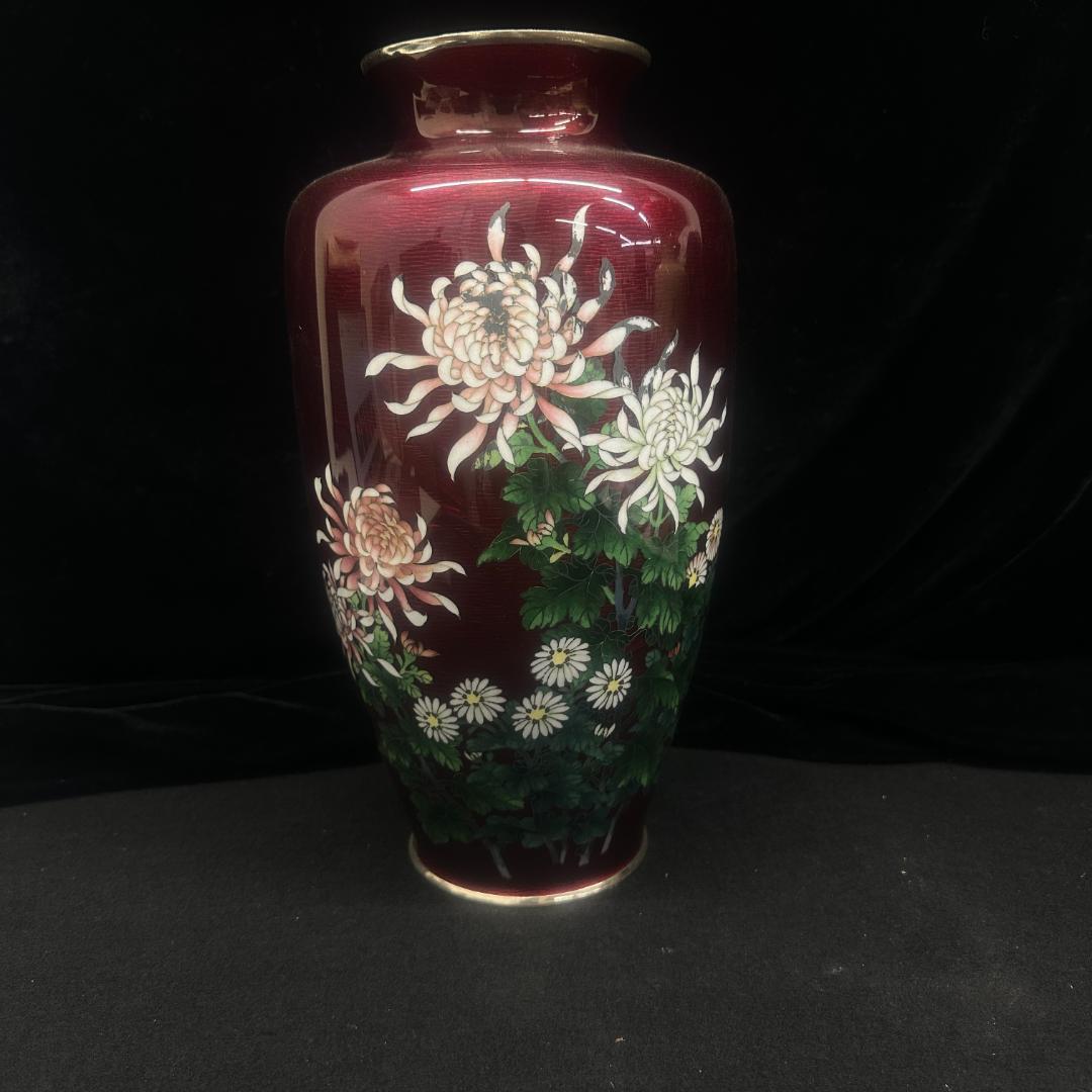 時代物 七宝焼 花瓶 年代珍品 古美術