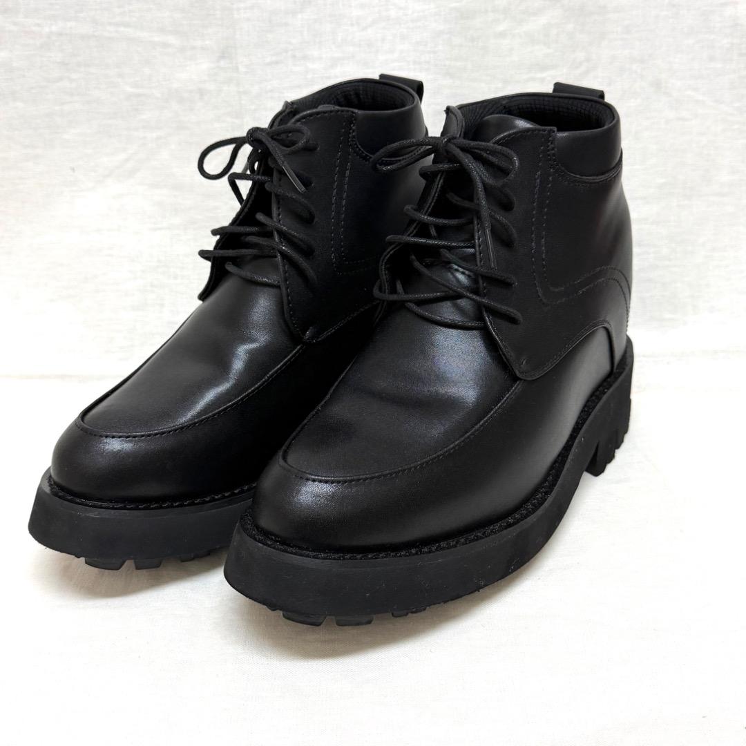 シークレットシューズ コスプレ 革靴 黒 15cm