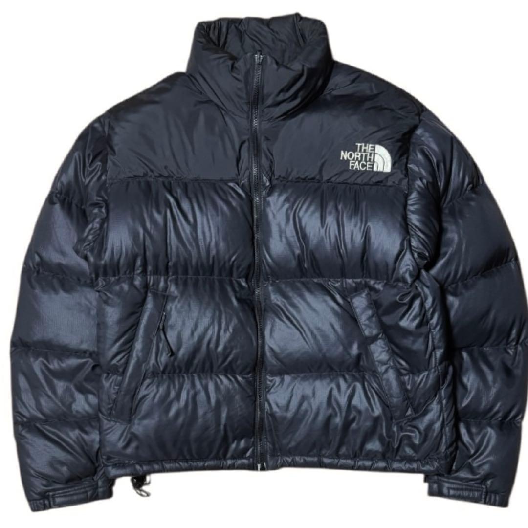 ノースフェイス 90s 刺繍ロゴ ヌプシ ダウンジャケット ブラック Mサイズ