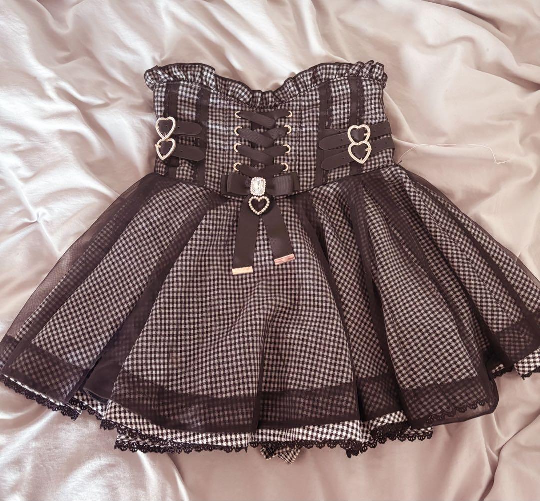 LIZLISA リズリサ レースアップコルセットライクスカパン グレー