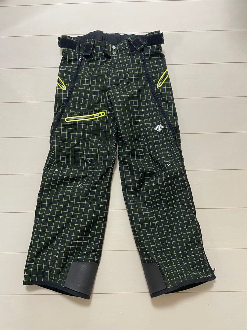 スキーウェア ブラック/グリーンチェック