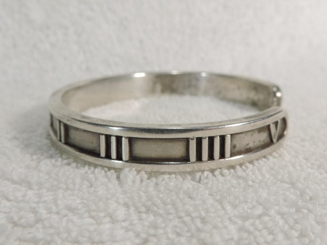 ローマ数字 TIFFANY 925 1995 ITALY刻印有りシルバーバングル