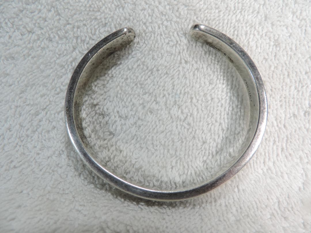 ローマ数字 TIFFANY 925 1995 ITALY刻印有りシルバーバングル
