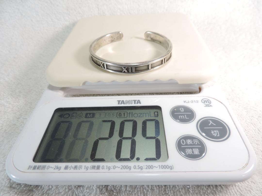 ローマ数字 TIFFANY 925 1995 ITALY刻印有りシルバーバングル