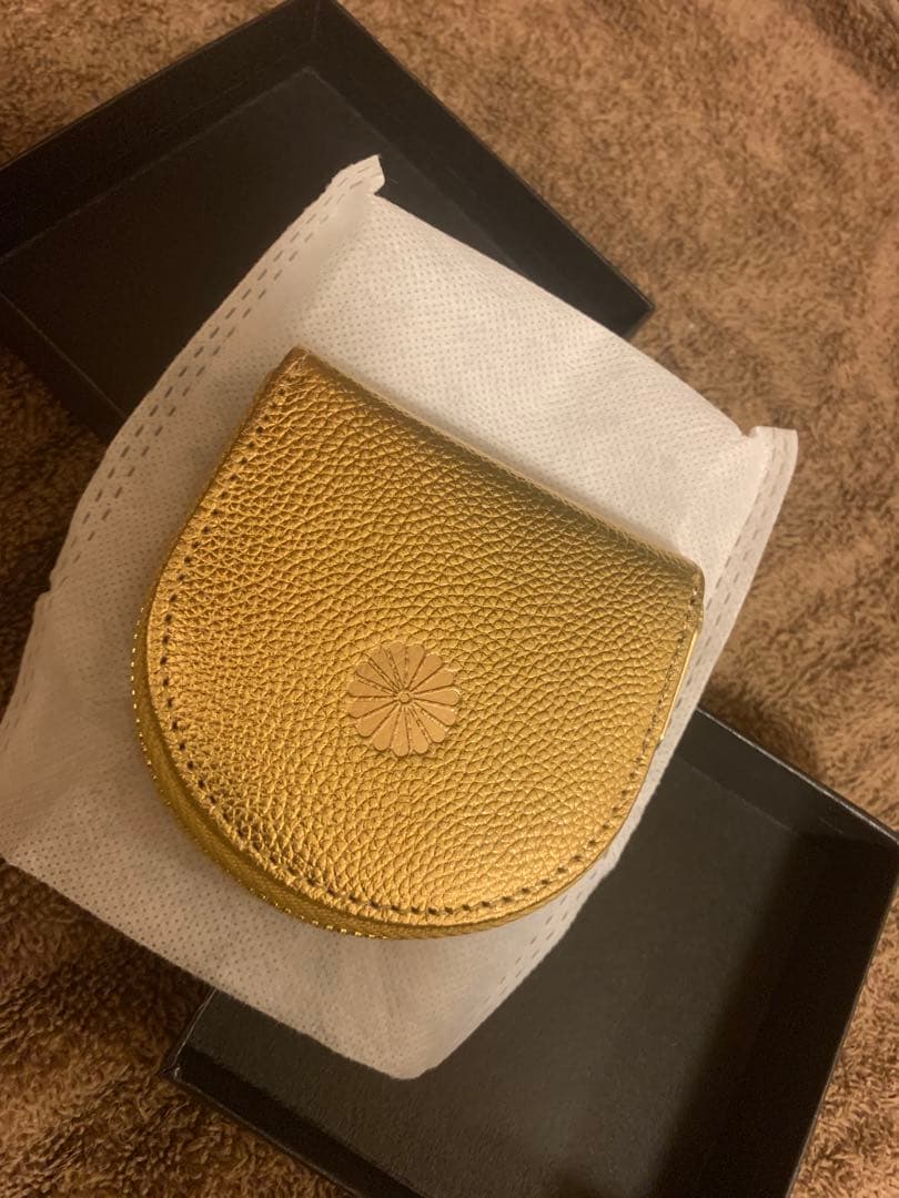 【即日発送】皇居財布 金色レザー小銭入れ 皇居限定 ゴールドケースレア！