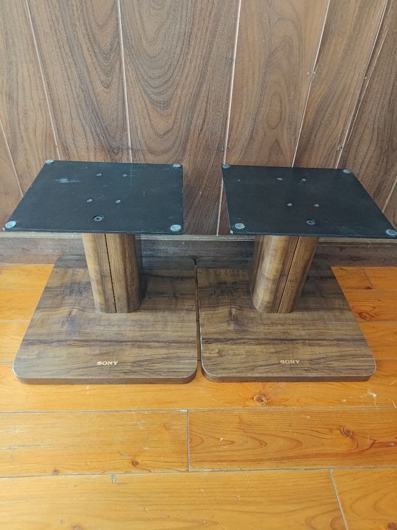 ソニー スピーカースタンド 2点セットSONY WS-V500 　木目xブラック