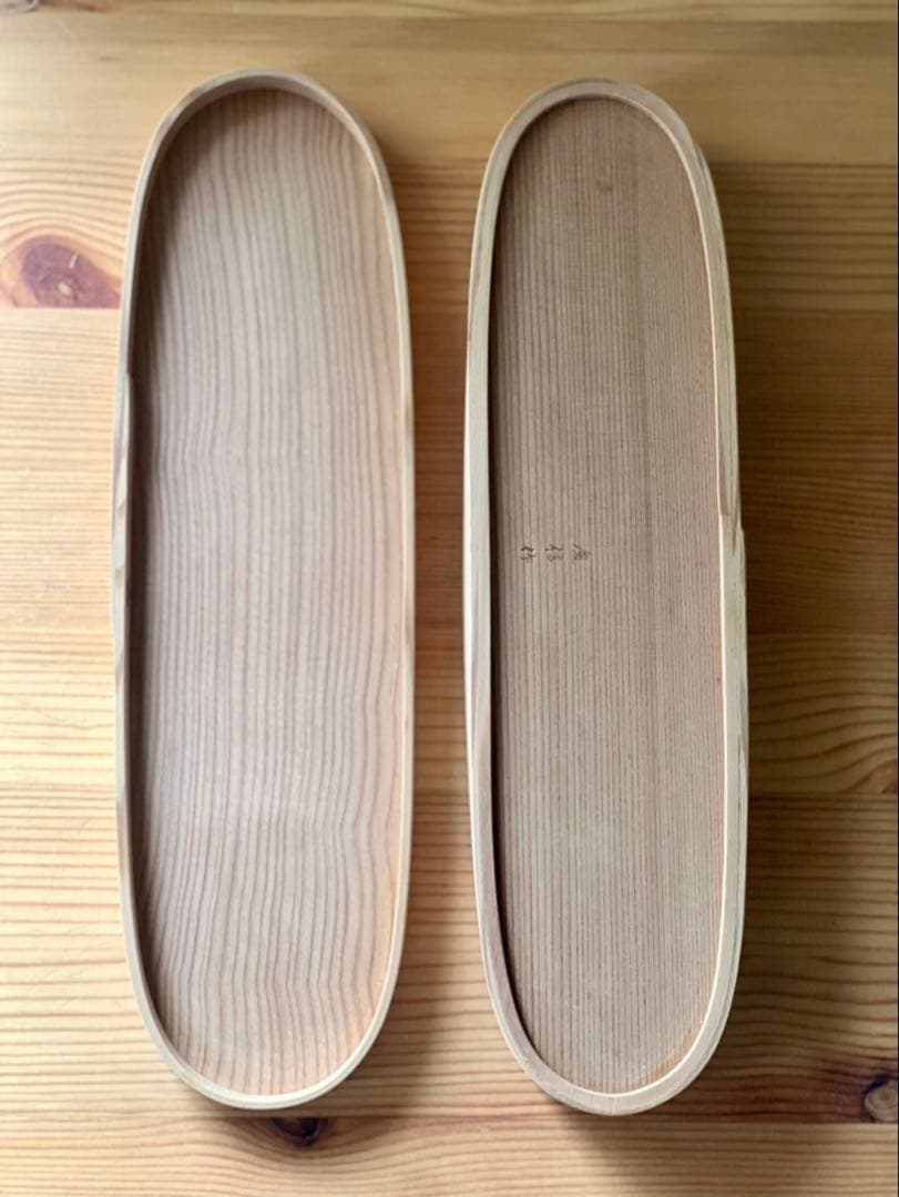 【新品未使用】柴田慶信商店　長手弁当箱　（大）大館　秋田杉 白木　曲げわっぱ　①