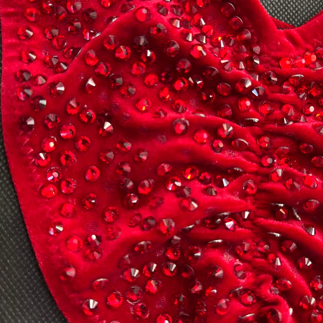 赤＋オレンジ　競技用ビキニ　Fitness JBBF ビキニフィットネス