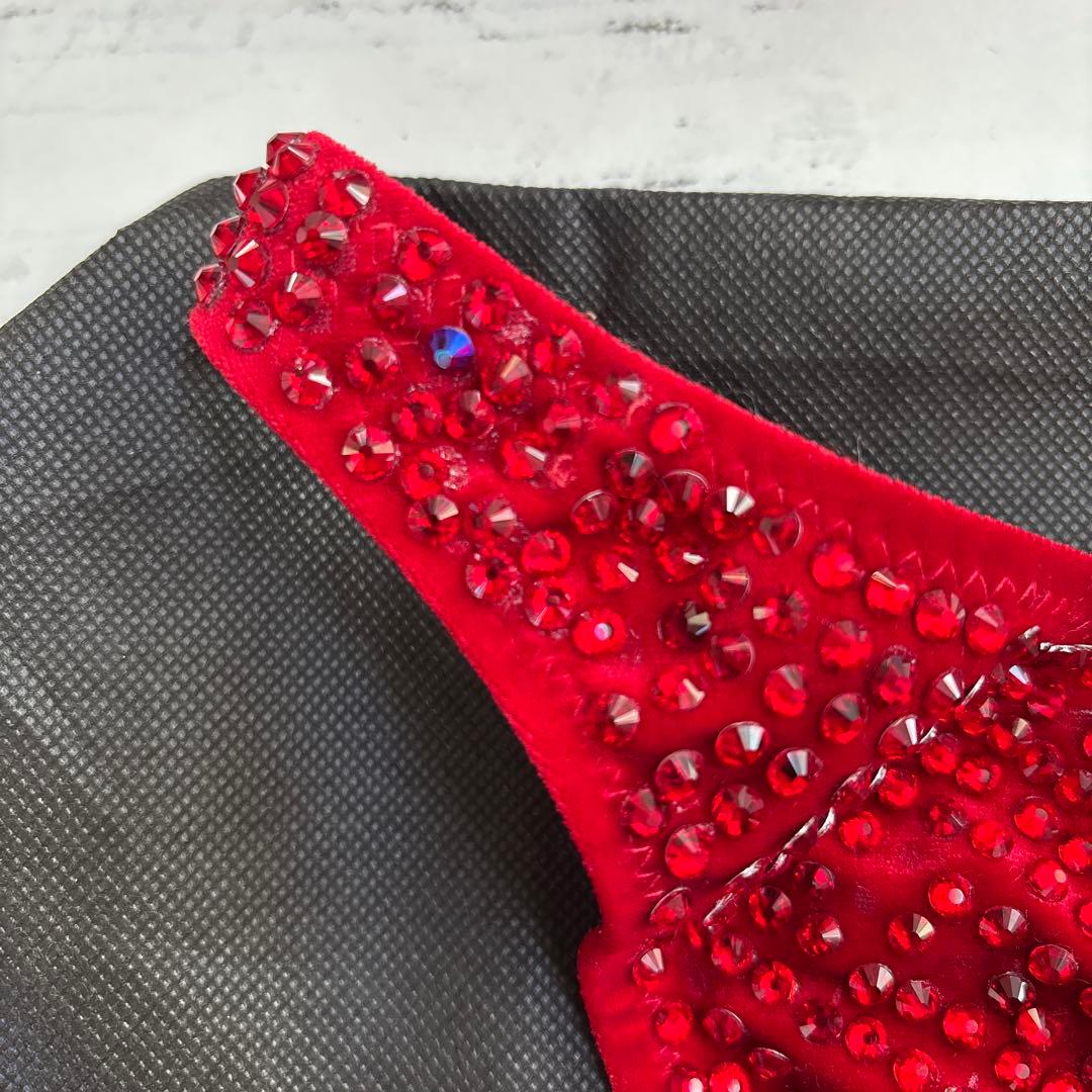 赤＋オレンジ　競技用ビキニ　Fitness JBBF ビキニフィットネス