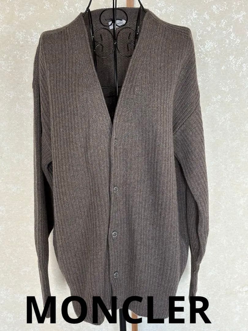 【最終値下げ】MONCLER :カシミヤリブ編みロング丈カーディガン 長袖