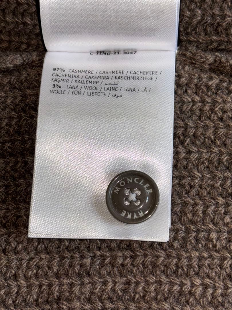 【最終値下げ】MONCLER :カシミヤリブ編みロング丈カーディガン 長袖