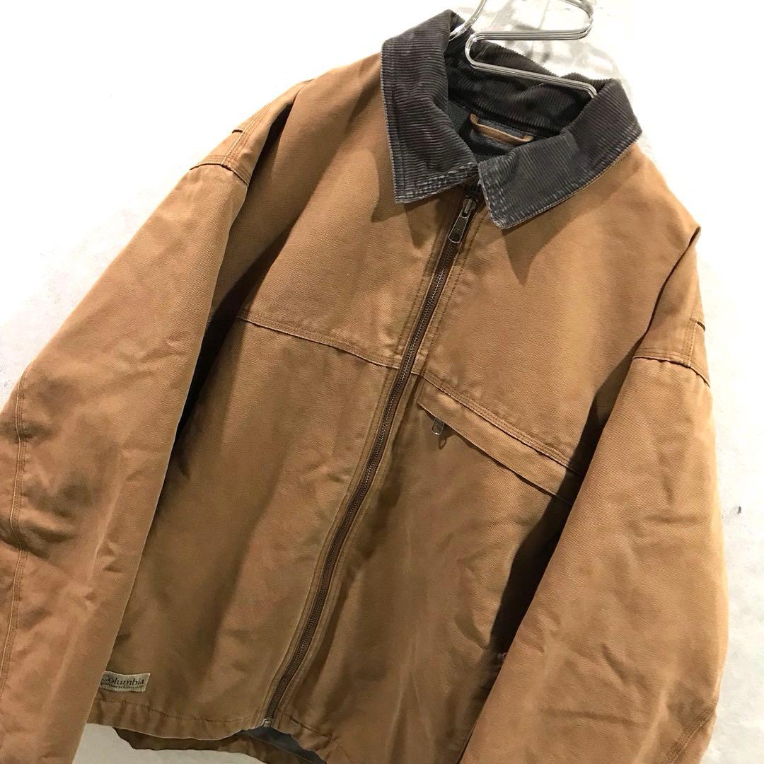 90ｓ ｃｏｌｕｍｂｉａ ダックジャケット ヴィンテージ ブラウン Ｌ