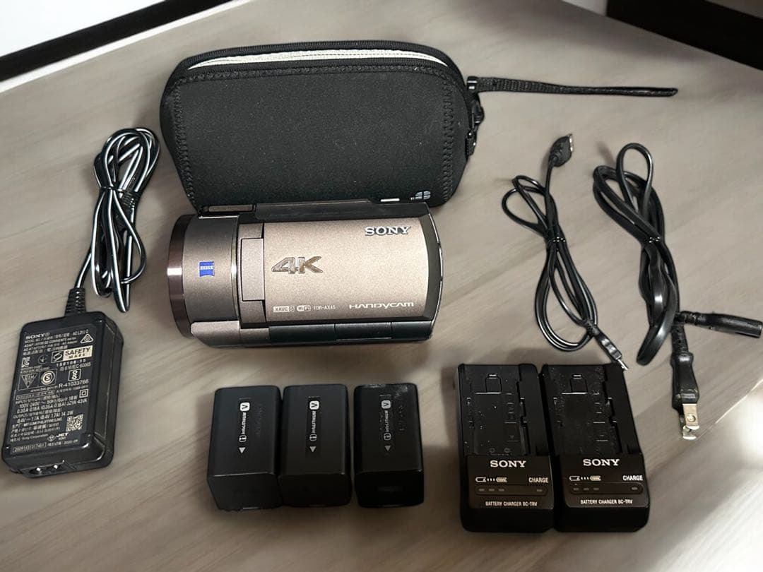 SONY FDR-AX45 4Kビデオカメラ 追加バッテリーと充電器付　ブロンズ