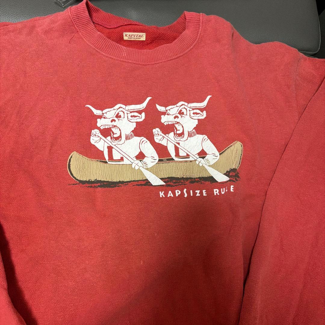 KAPITAL【キャピタル】裏毛クルースウェットトレーナー レッド