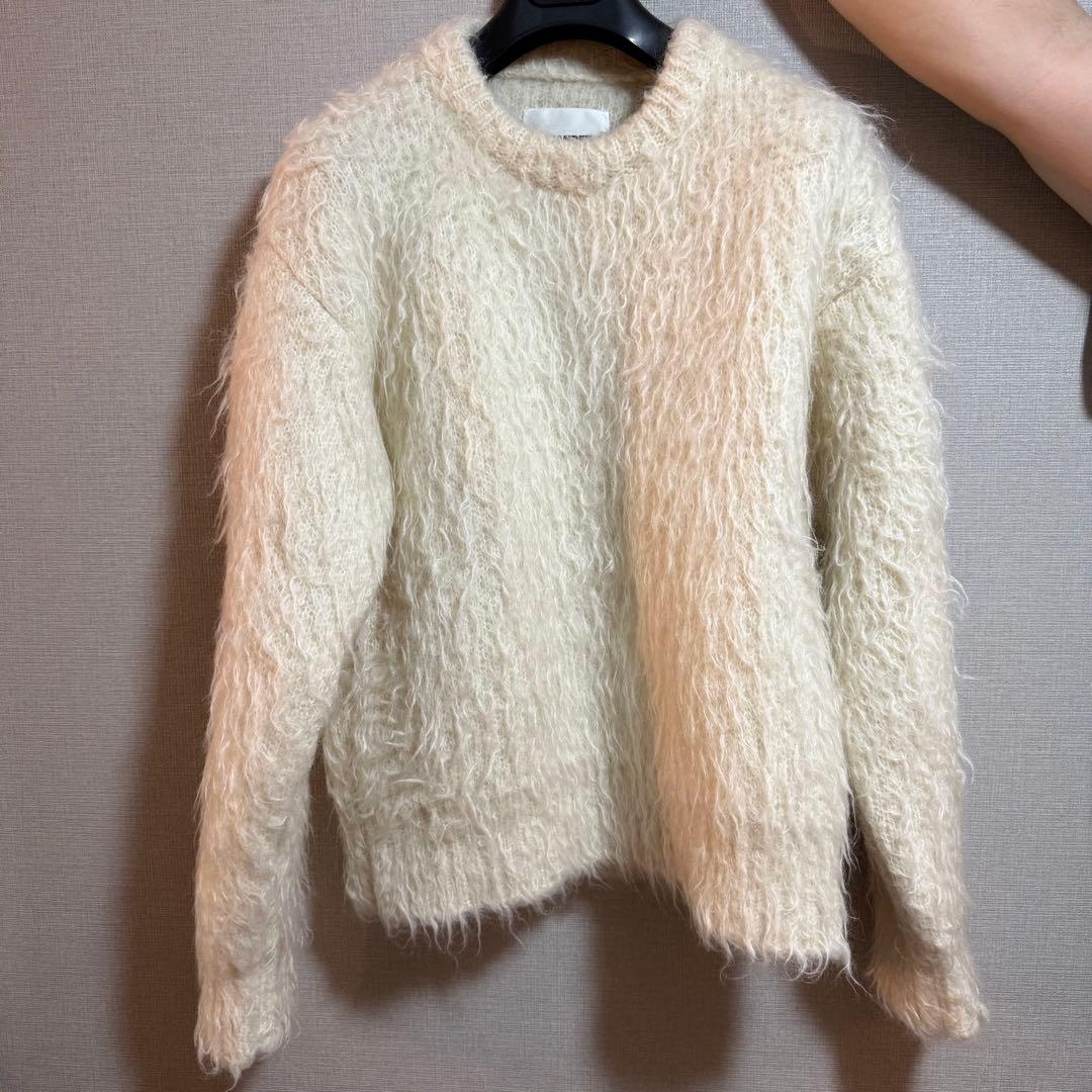 美品JIL SANDER 48 アイボリー ファー風ニット