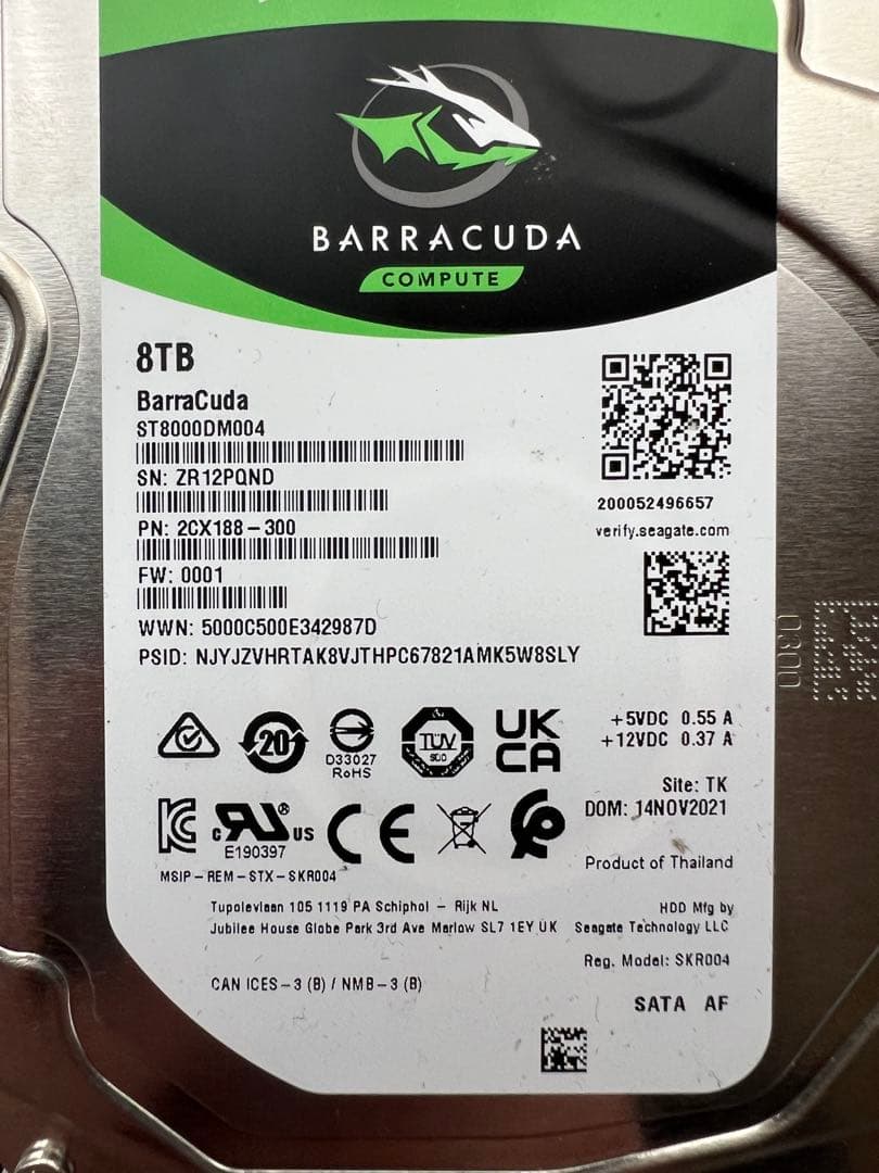 Seagate Barracuda 8TB 内蔵型HDD 健康状態注意⚠️