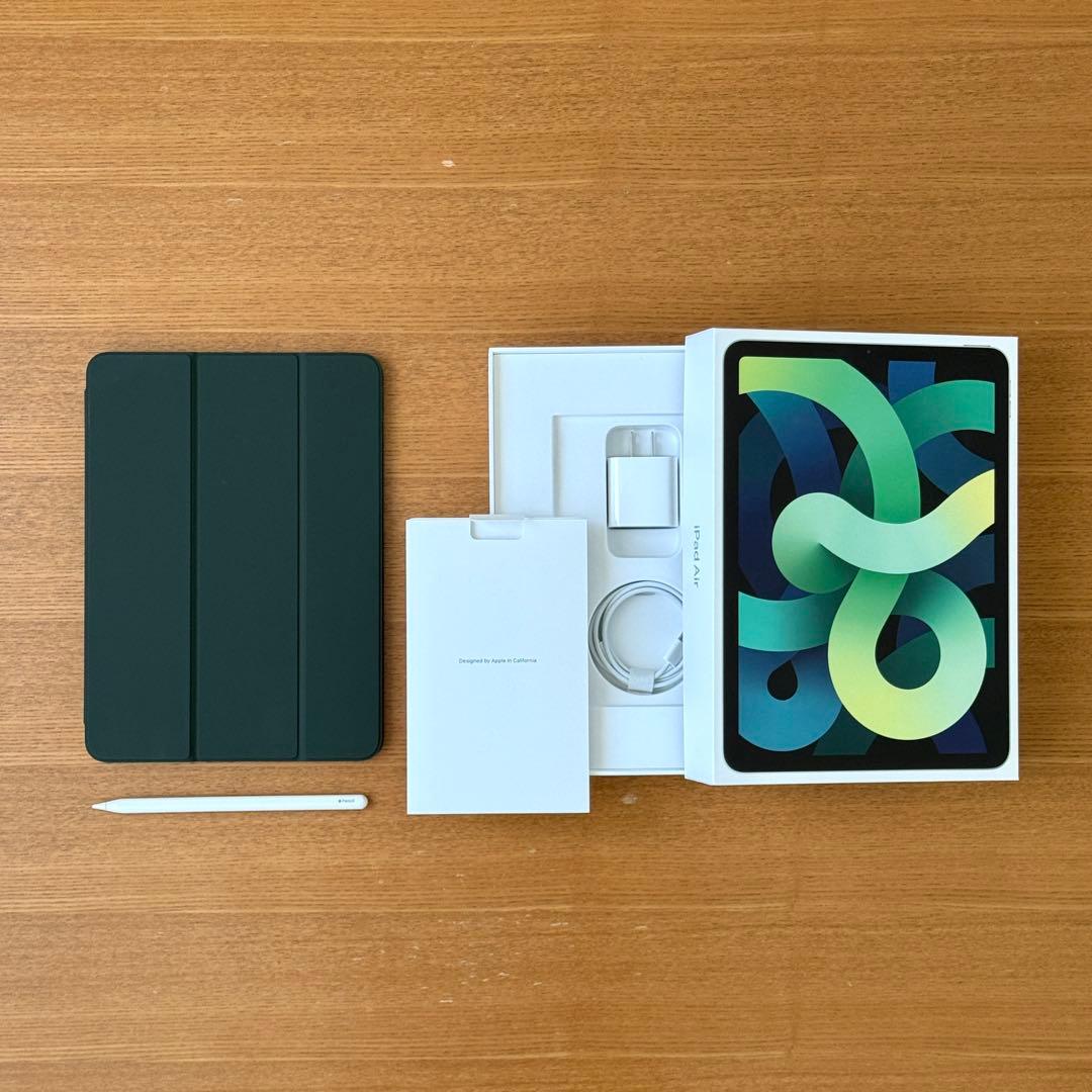 iPad Air 第4世代Wi-Fi グリーン 純正カバー アップルペンシル