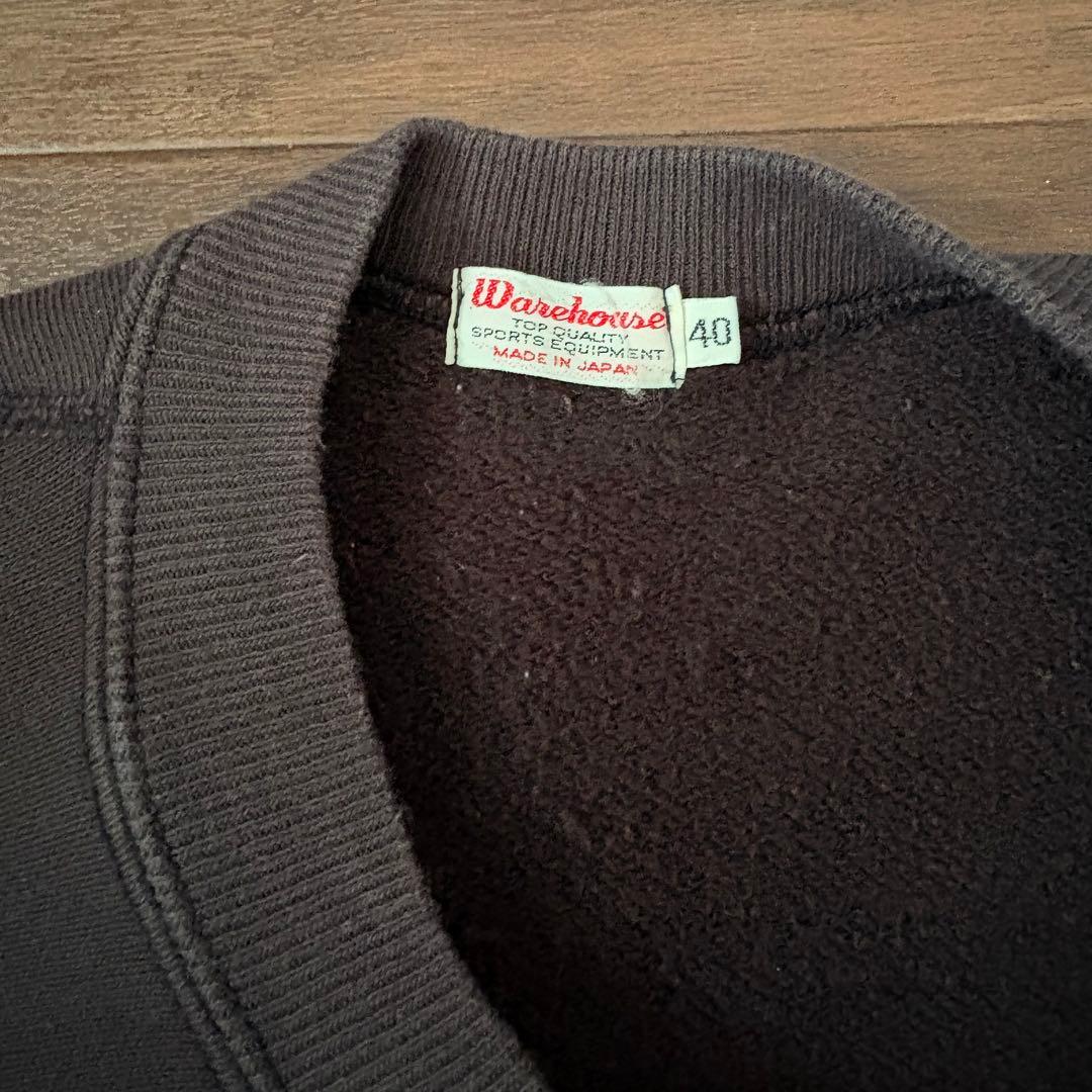 Lot.409ラグラン スウェット ウエアハウス ブラック フロッキー 40