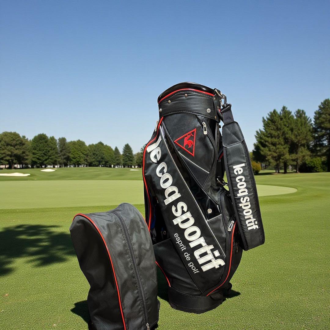 ルコックスポルティフ ゴルフ スタンドバッグ　ブラック/レッド 軽量