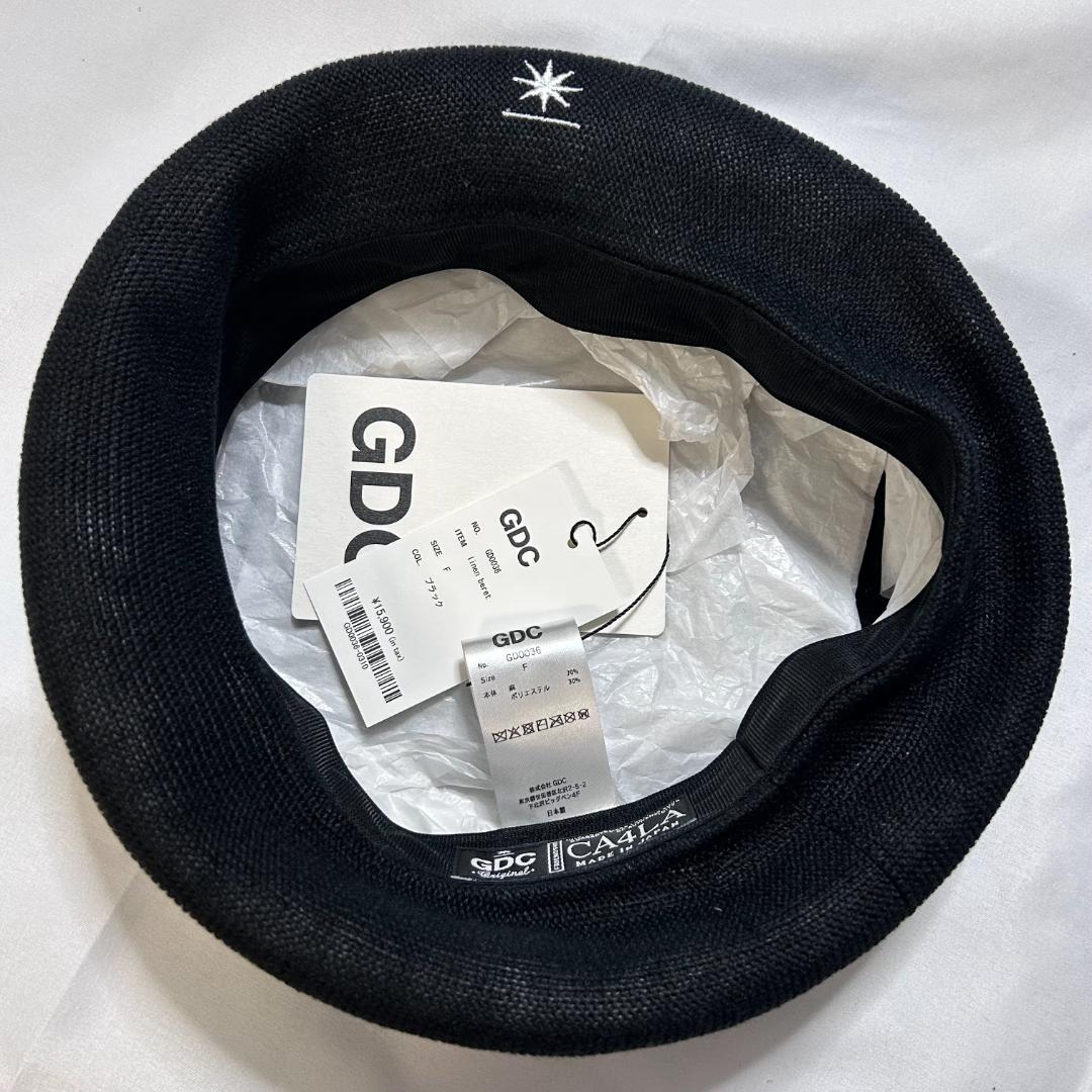 ヒ*ル様 GDC CA4LA Linen Beret ブラック 　ベレー帽　キム