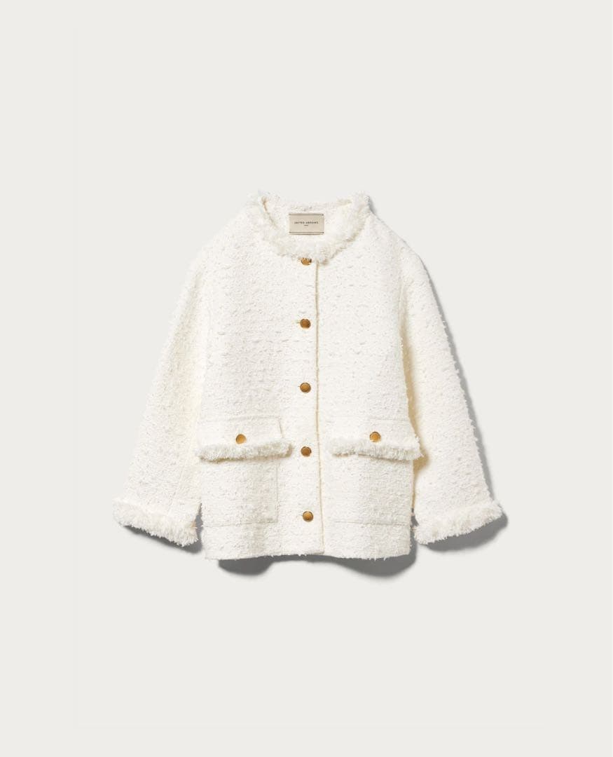 美品！UNITED ARROWSファンシーツイード ノーカラー ジャケット