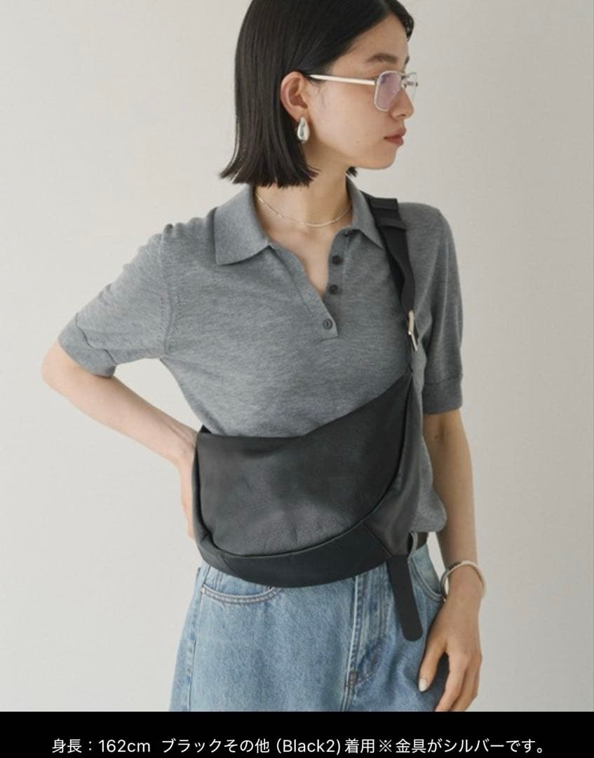 未使用☻ソフトレザーラウンドショルダーバッグ(CE-1326)