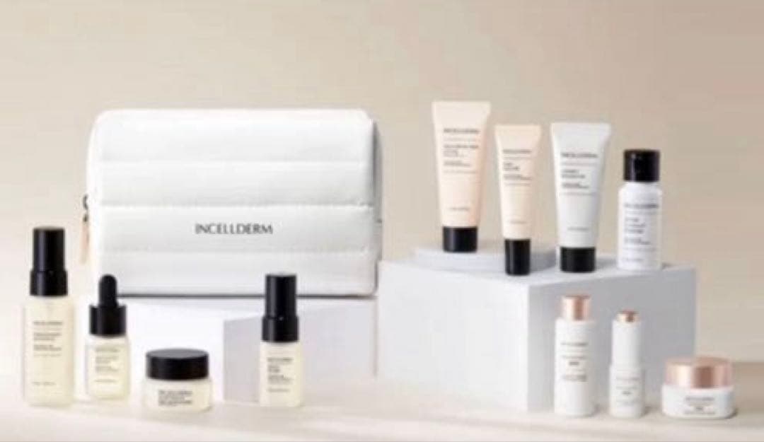 INCELLDERM 11点スキンケア トラベルセットポーチ付き