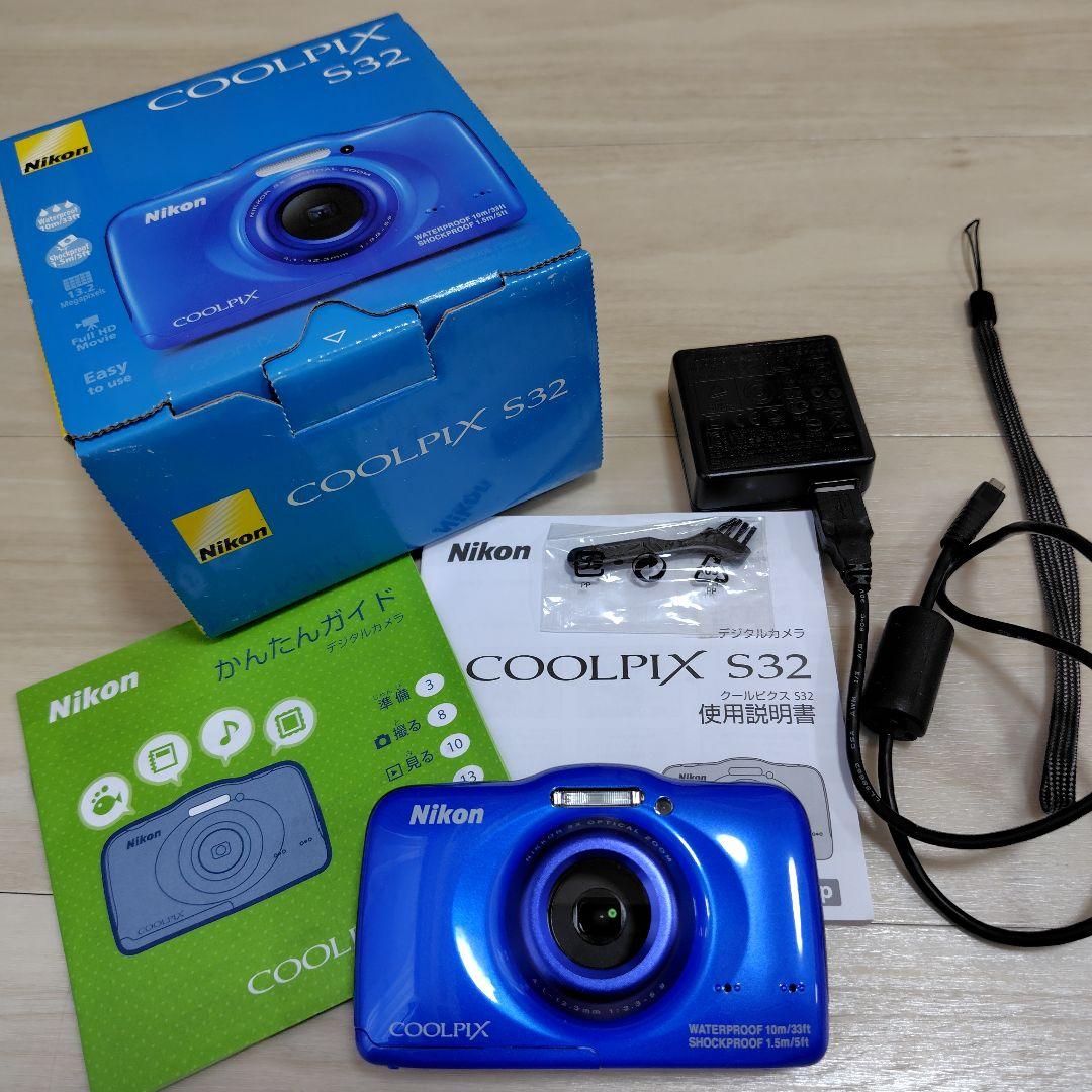 NIKON COOLPIX S32 青 防水