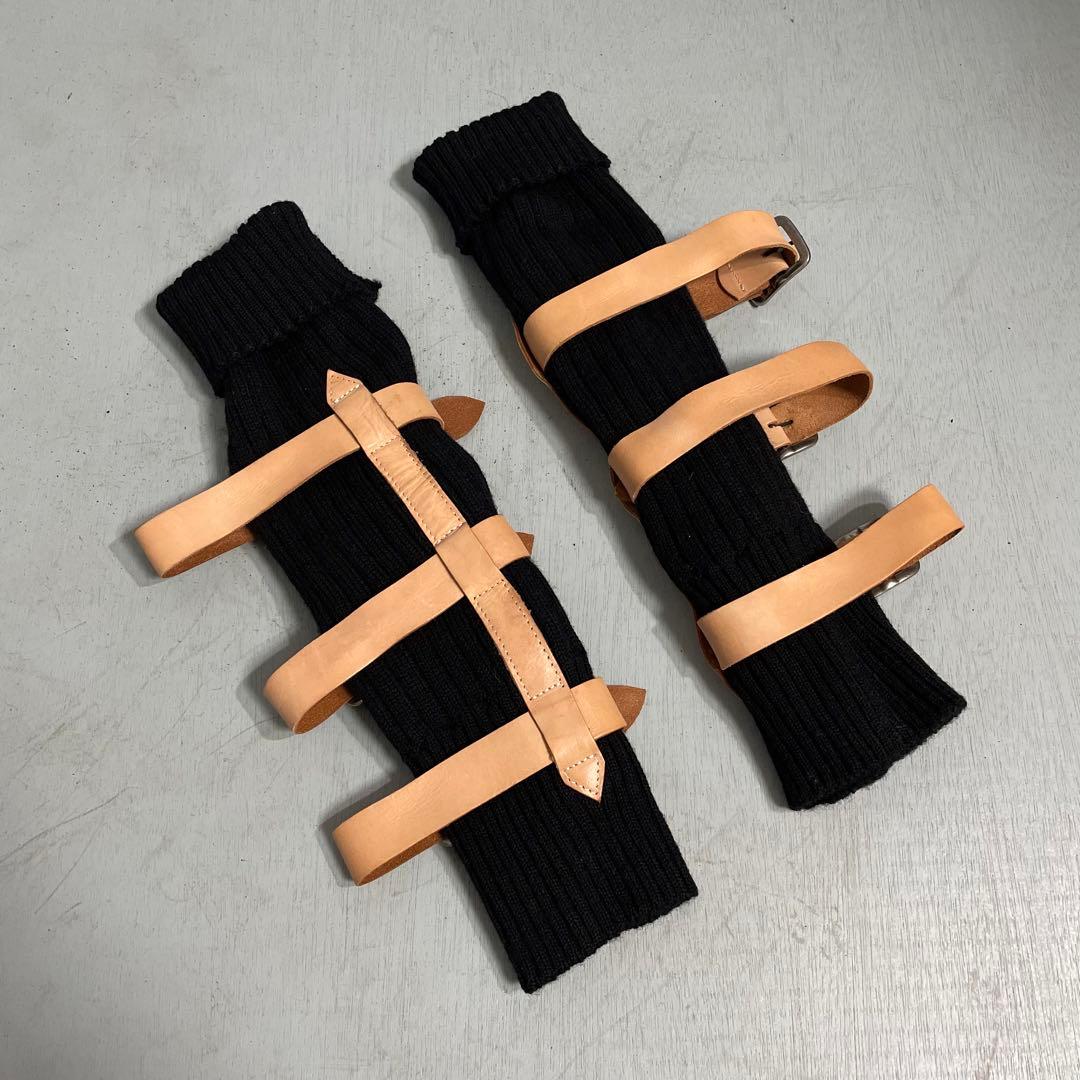 美品◆希少◆LIMI feuリミフゥ◆レザーレッグウォーマー◆サイズフリー