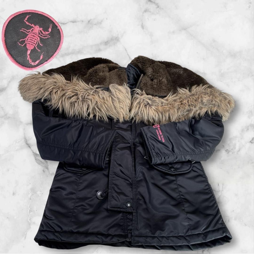 ヒステリックグラマー　モッズコート　N-3B ファー 　ワッペン　フードジップ