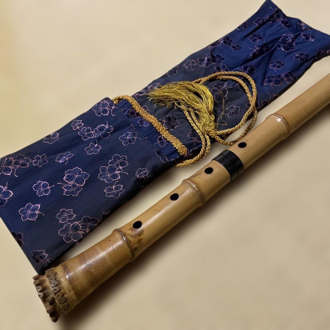 尺八 竹製 専用ケース付き　巨川