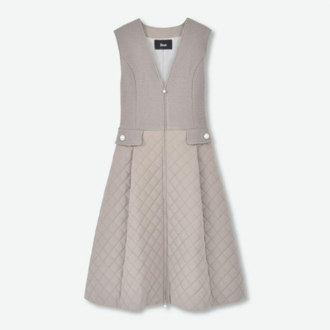 新品未使用　Rene 34 キルティング　ジレ　コート　ルネ　ワンピース　モカ