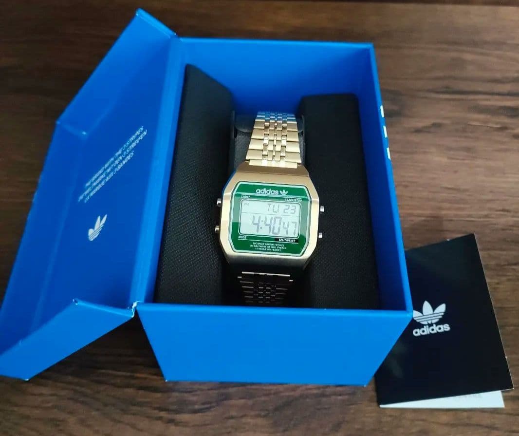 adidas DIGITAL TWO デジタル腕時計 ゴールド/グリーン