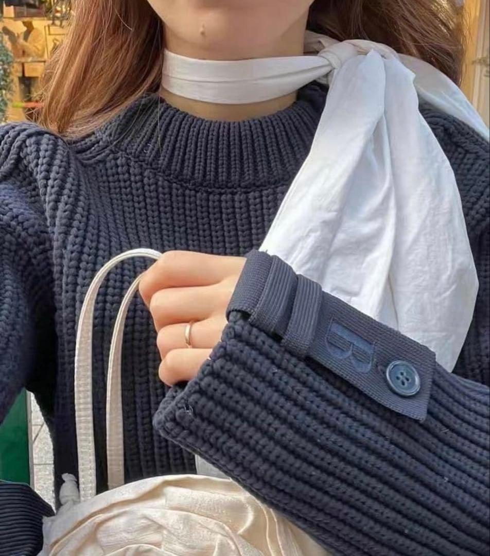 WILLOW DRESS bibiy. 新品 ネイビー ニットワンピース