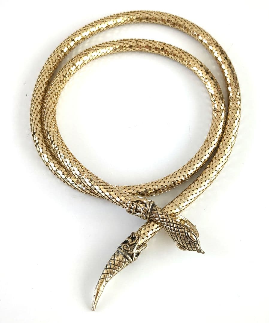 Whiting ＆ Davis *アンティーク　蛇ベルト*ゴールド