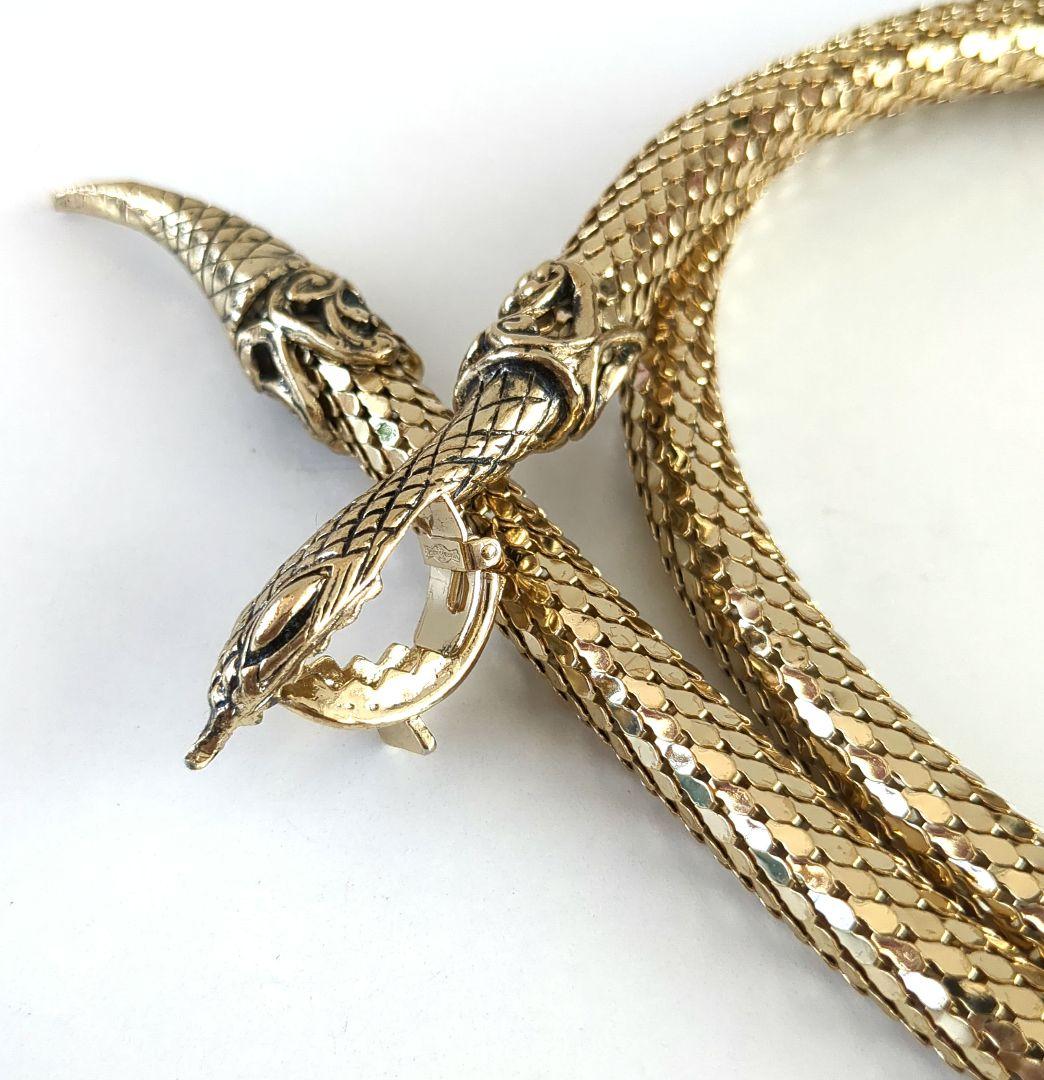 Whiting ＆ Davis *アンティーク　蛇ベルト*ゴールド