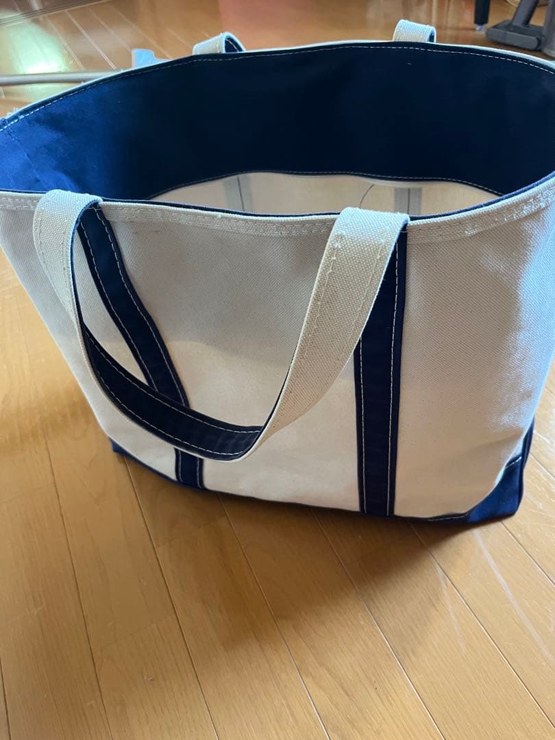 L.L.Bean ボートアンドトート ホワイト/ネイビー　ラージ